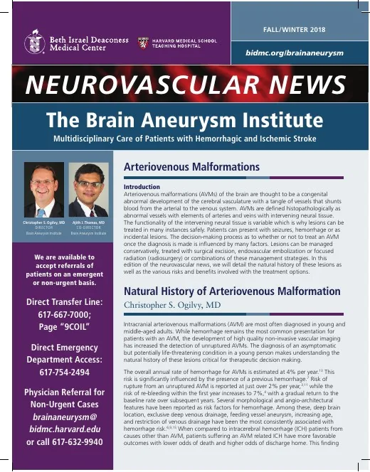 Cover of the Fall-Winter 2018 Neurovascular News