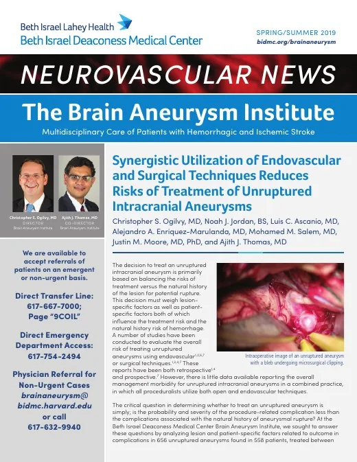 Cover of the Spring-Summer 2019 Neurovascular News