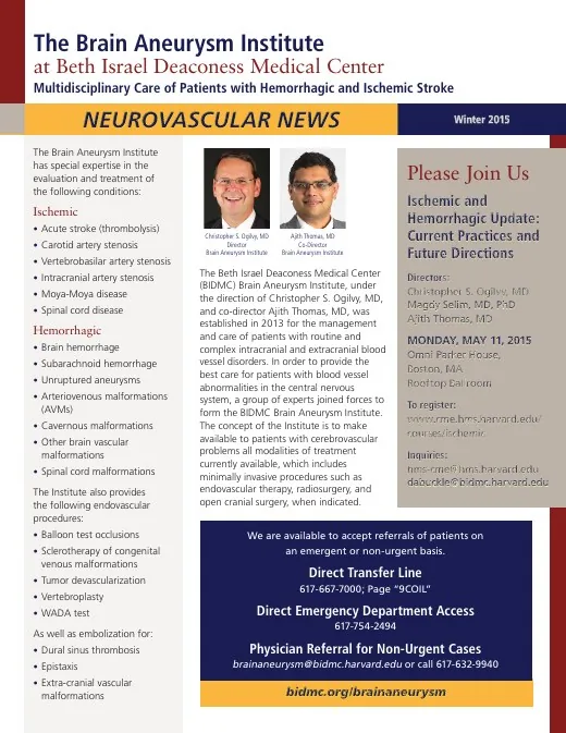 Cover of the Winter 2015 Neurovascular News