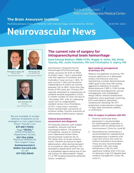 Cover of the Winter 2025 Neurovascular News
