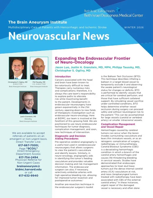 Cover of the Winter 2026 Neurovascular News